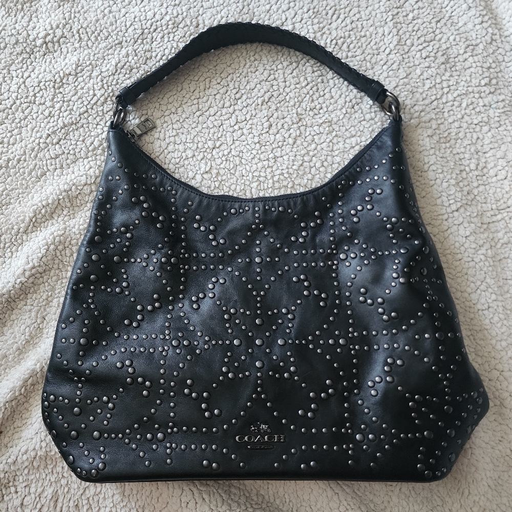 Coach F35203 Celeste studded leather crossbody hobo shoulder bag - Picture 14 of 14